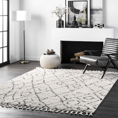 Nuloom Nieves Moroccan Diamond Tassel Area Rug 4ft GCDI01A-S404